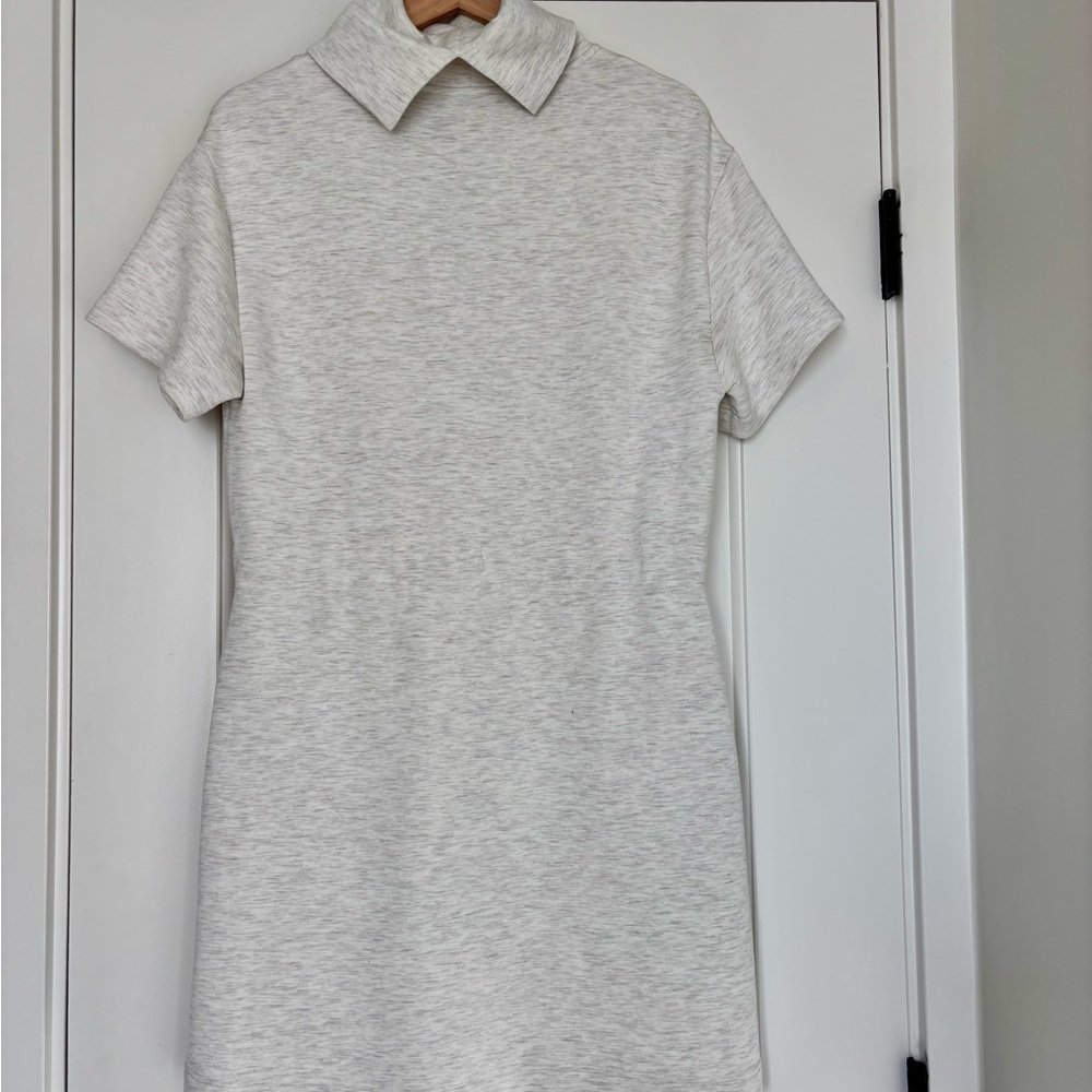 Varley Sophie Doublesoft Dress Ivory Marl Cowl neck Athleisure XS - Picture 3 of 11